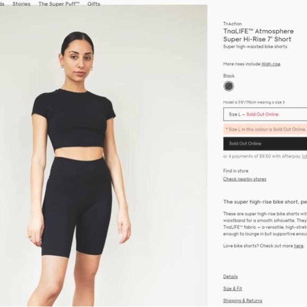 Aritzia High Rise Biker Shorts